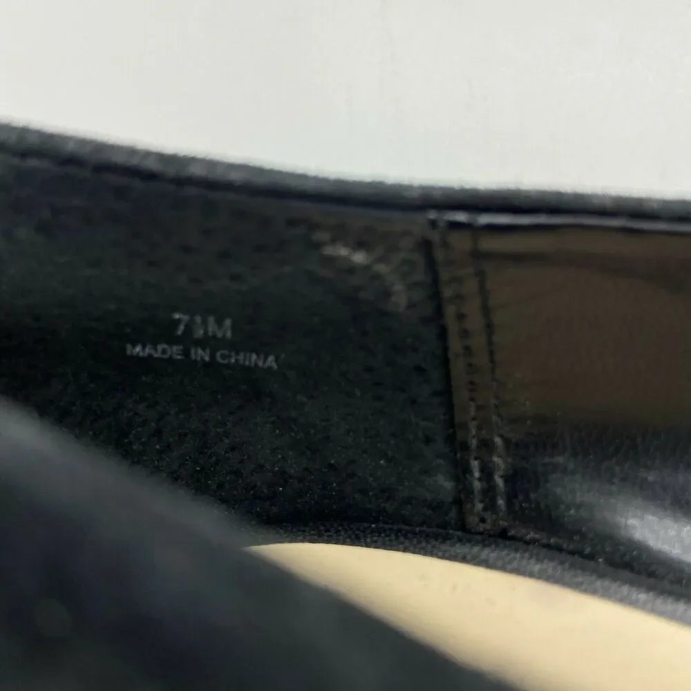 Audrey Brooke Pump Stiletto Heels Women's Black Peep Toe Slip On Size 7.5 M